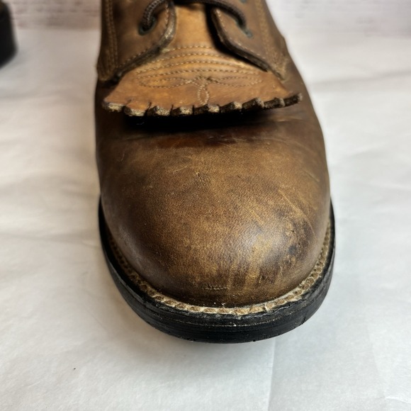 Ariat Heritage Lacer Boots 7.5 Distressed Brown Leather Kiltie Equestrian Barn - Picture 3 of 16